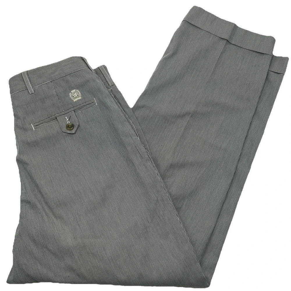 Tommy Hilfiger Pants Mens 30x30 Navy White‎ Pinstripe Chino Straight Leg Office